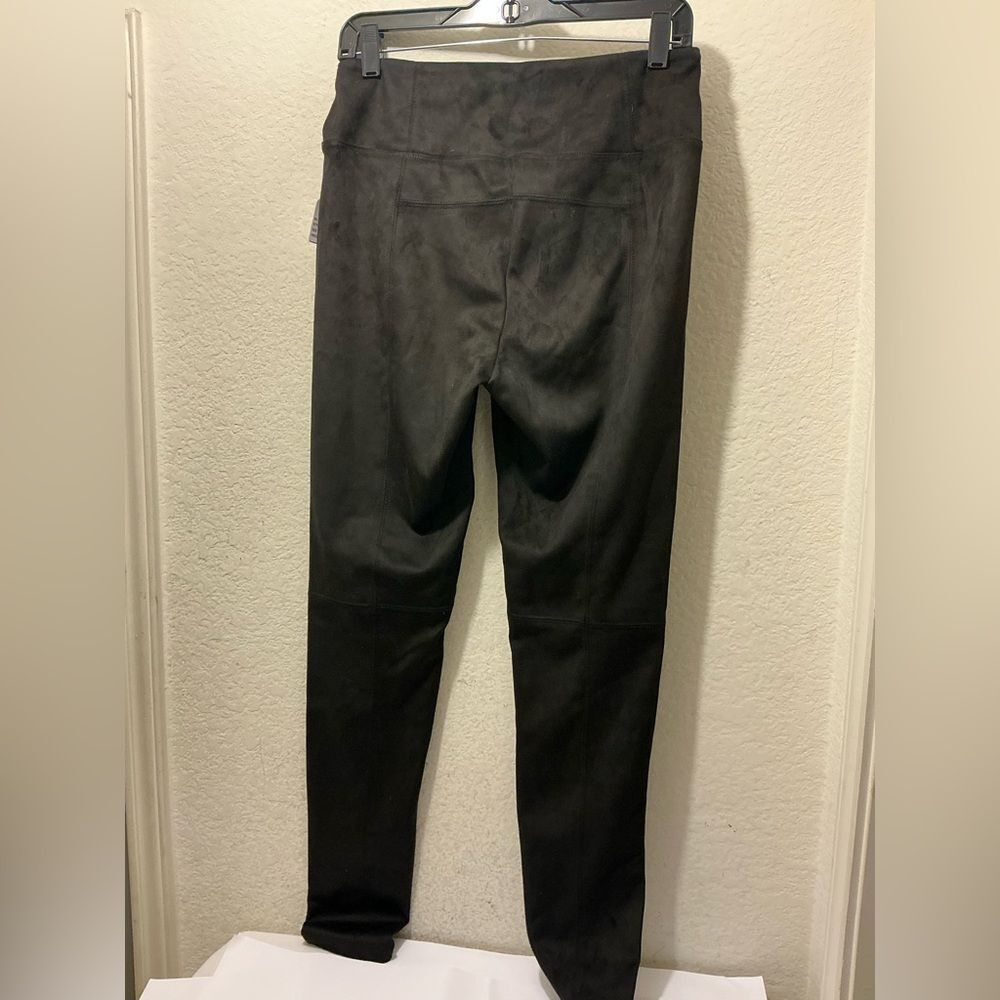 NWOT Marrakech Black Stretch Pull-On Flat Front Faux Suede Pants S Leggings